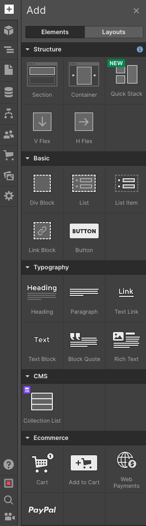 Webflow Add Elements Webflow Add Elements