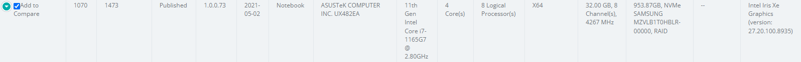 i7-1165G7 跑分資料 i7-1165G7 跑分資料