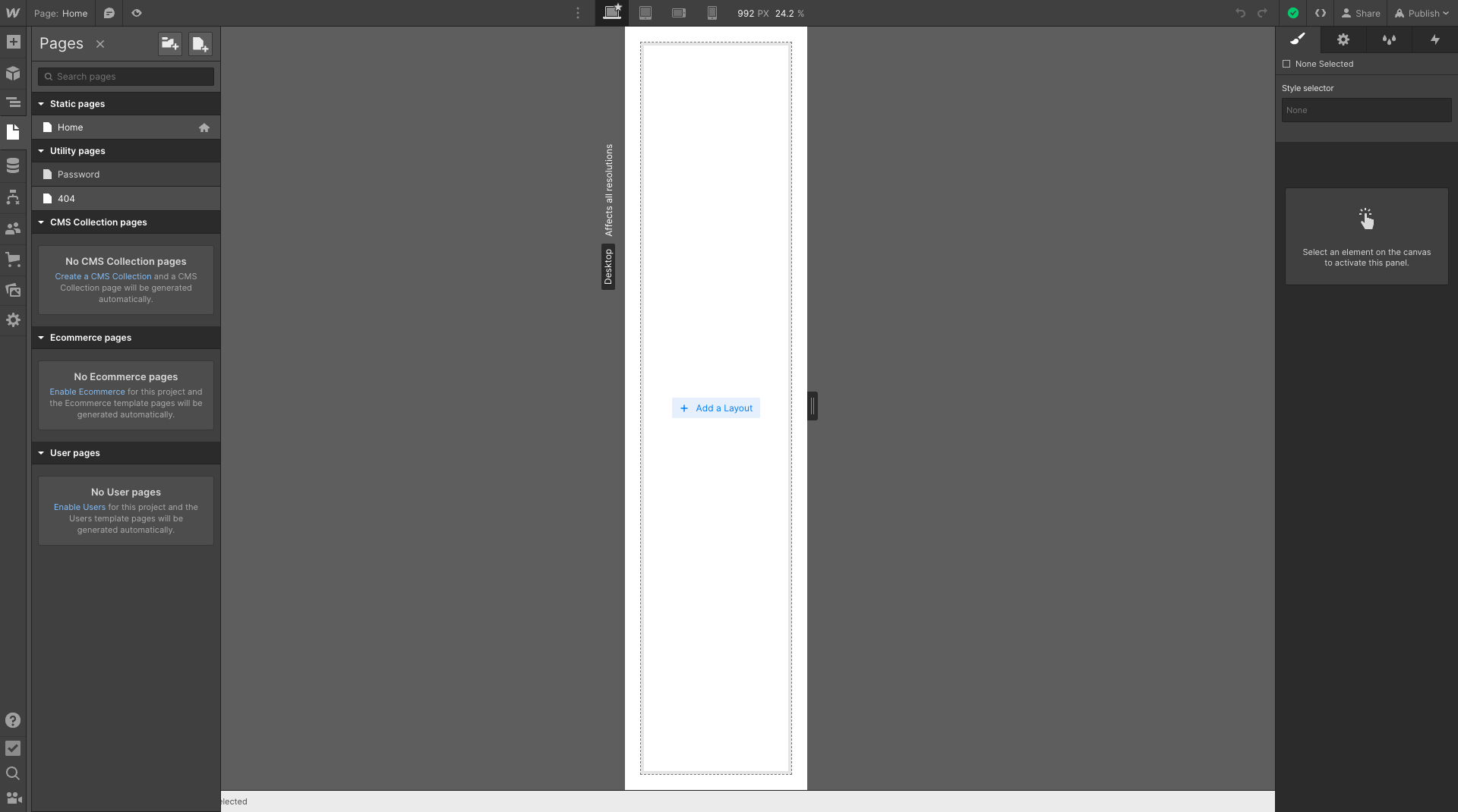 Webflow 空白頁面 Pages Webflow 空白頁面 Pages