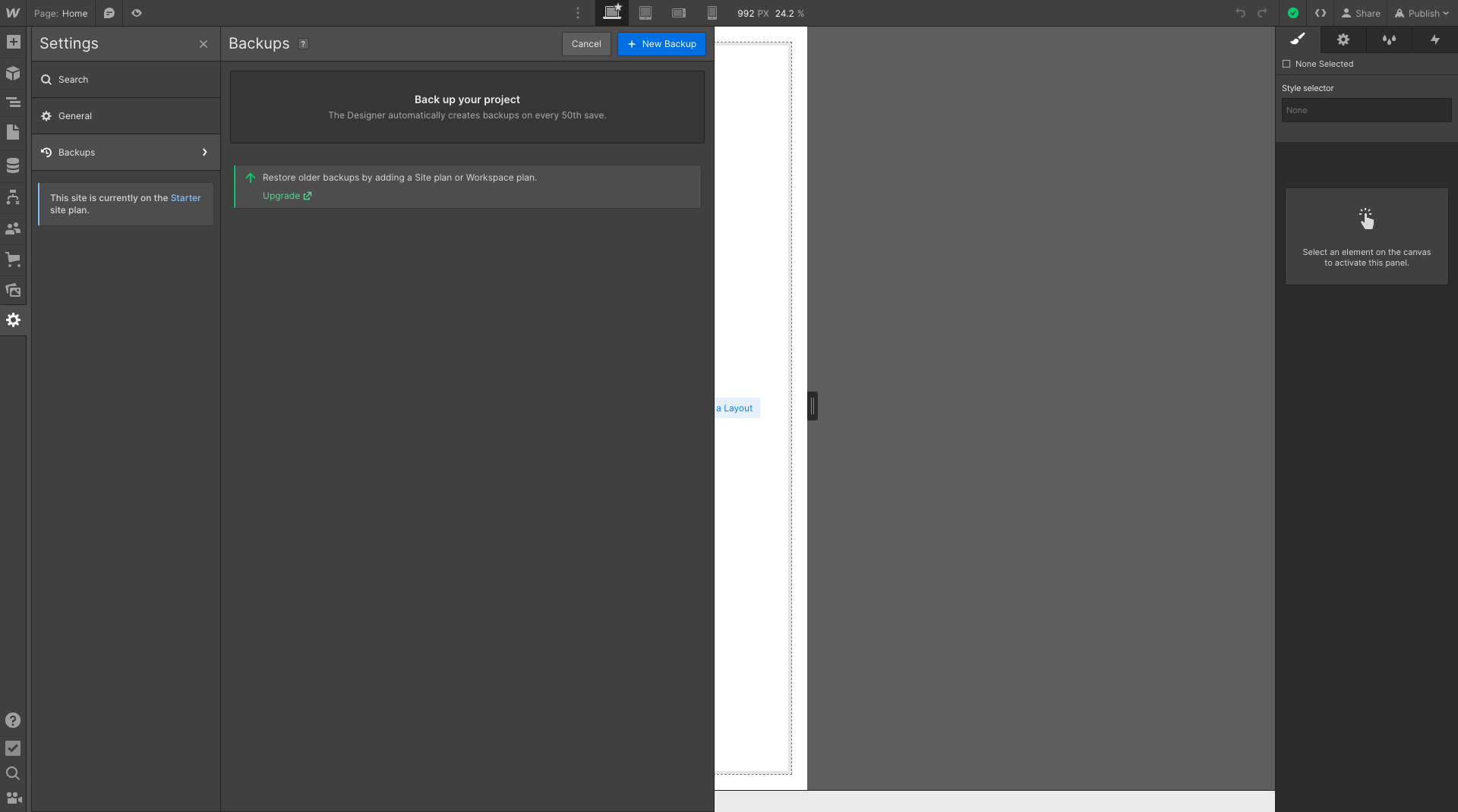 Webflow 空白頁面 Settings Webflow 空白頁面 Settings
