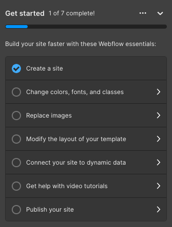 Webflow Get started 流程 Webflow Get started 流程