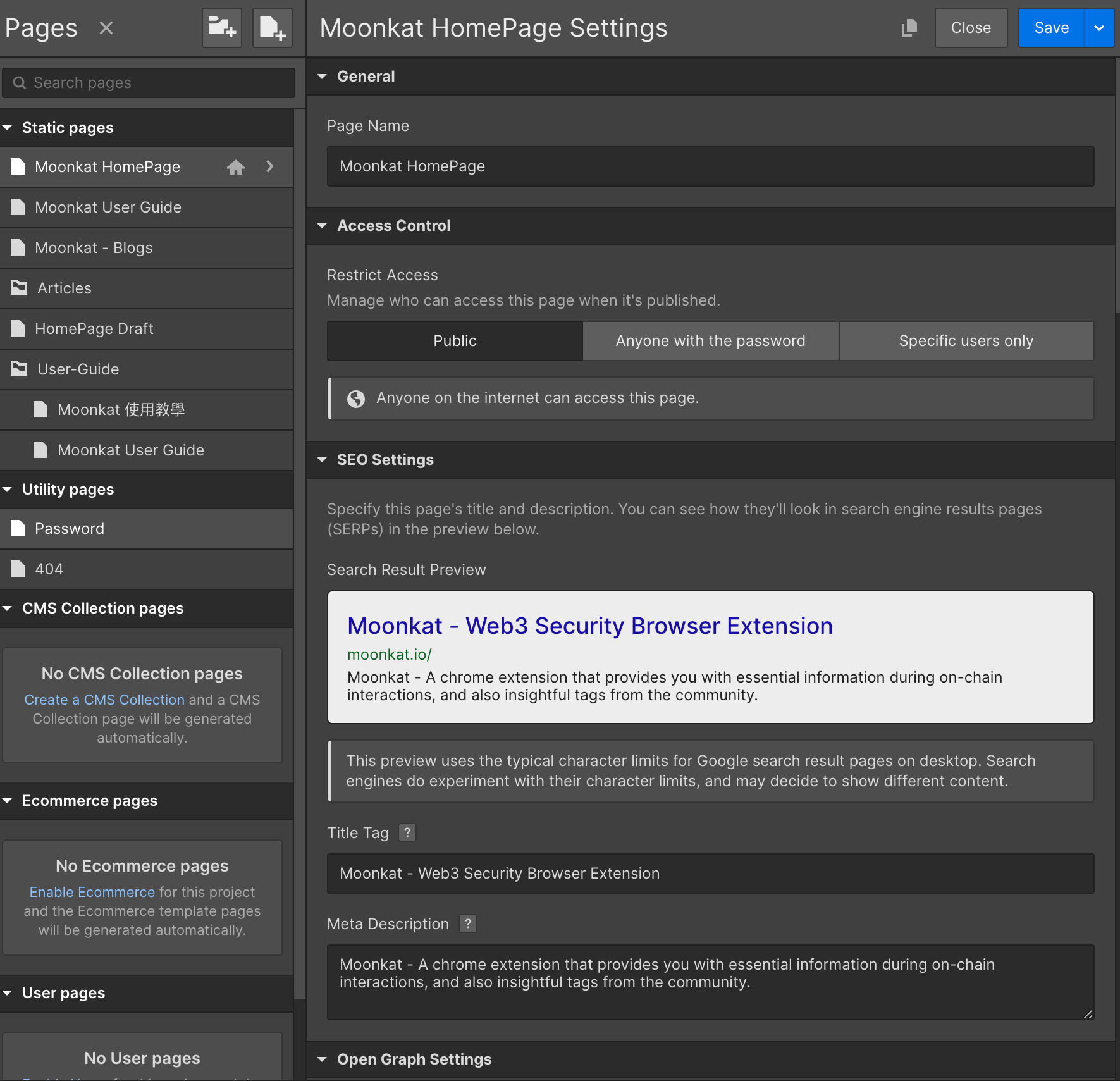 Webflow Page SEO 設定 Webflow Page SEO 設定