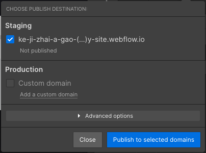 Webflow Publish